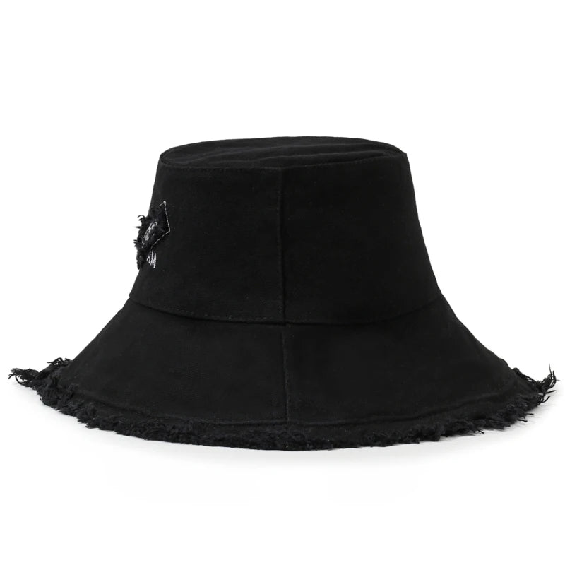 Solid Color Washed Distressed Fisherman Hat