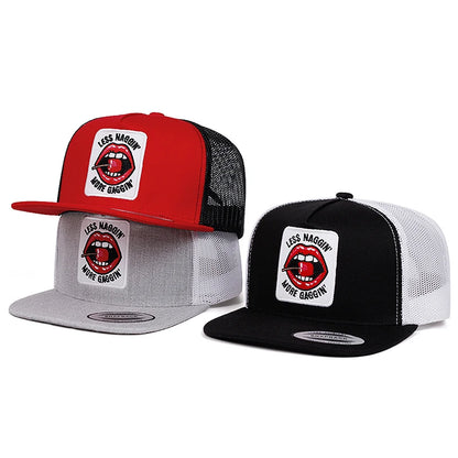 New Baseball Hat Red Lips Cherry Embroidered Flat Edge Hat Daily Leisure Decoration Sunshade Hat Unisex Hat