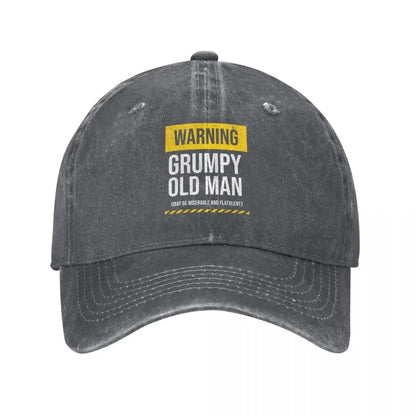 Warning Grumpy Old Man Men Women Baseball Cap