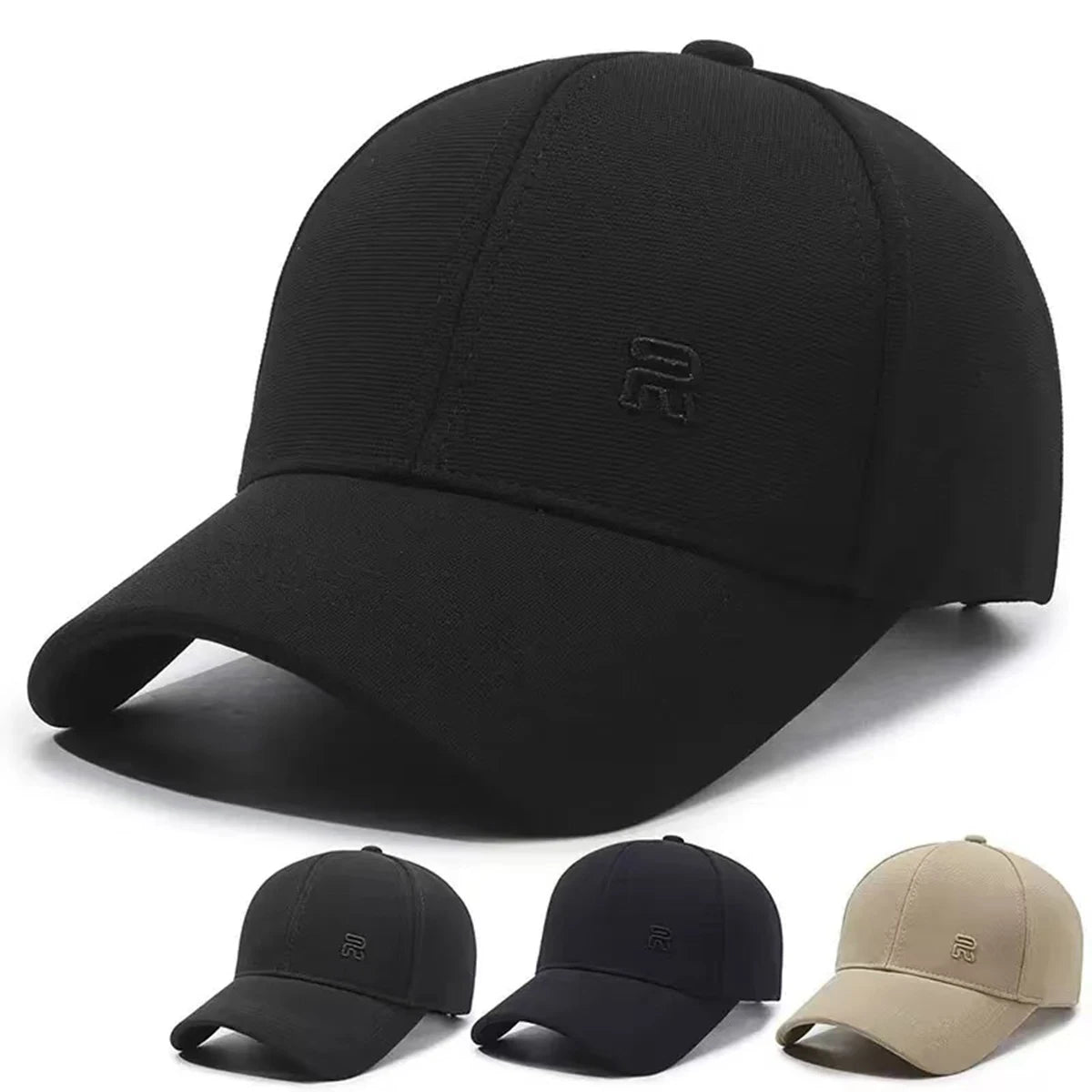 Unisex R Letter Embroidery Baseball Caps Spring Autumn Outdoor