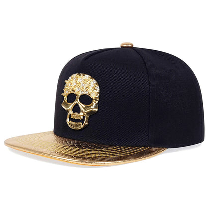 Unisex Skeleton Label With Drill Hip-Hop Hats