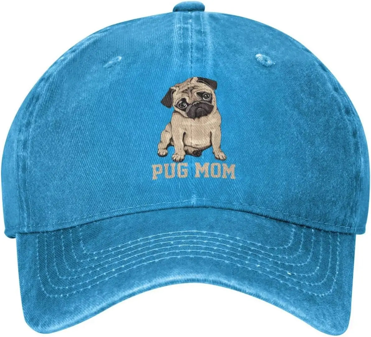 Pug Mom Dog Womens Denim Baseball Cap Mom