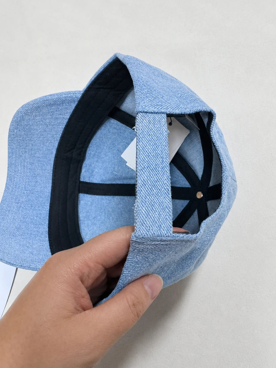 Top Quality Embroidered Letter Washed Denim Baseball Cap