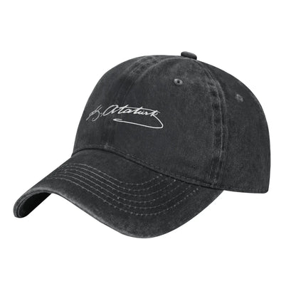 Mustafa Kemal Ataturk Signature Men Women Baseball Caps Turkey Distressed Denim Cap