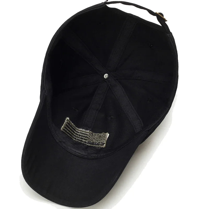 American Flag Embroidered Cotton Adjustable Soft Top Baseball Cap