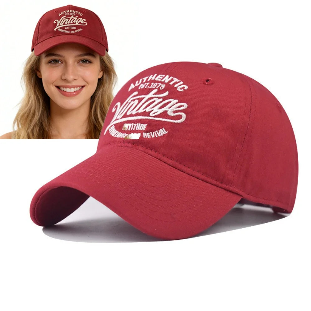 American  vintage Letter Embroidered Baseball Cap for Men Women