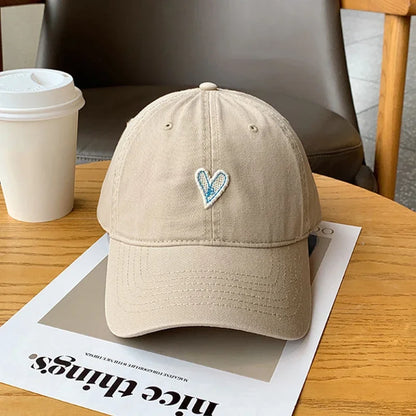RICYGVM Love Baseball Hat For Men Women Solid Color Duckbill Cap Heart Peaked Cap Cotton Hats Sunshade