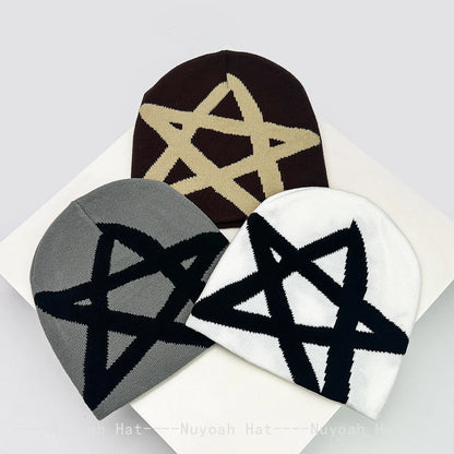 Warm Versatile Streetwear Fashion New Simple Star Hip Hop Beanies Niche Skate