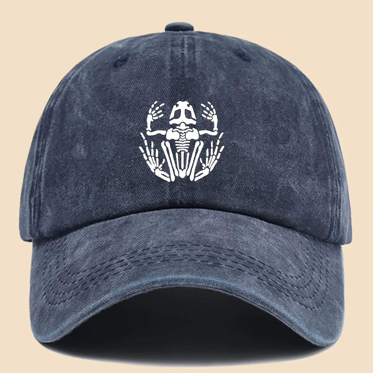 Skeleton Frog Printed Baseball Hat for Men and Women
