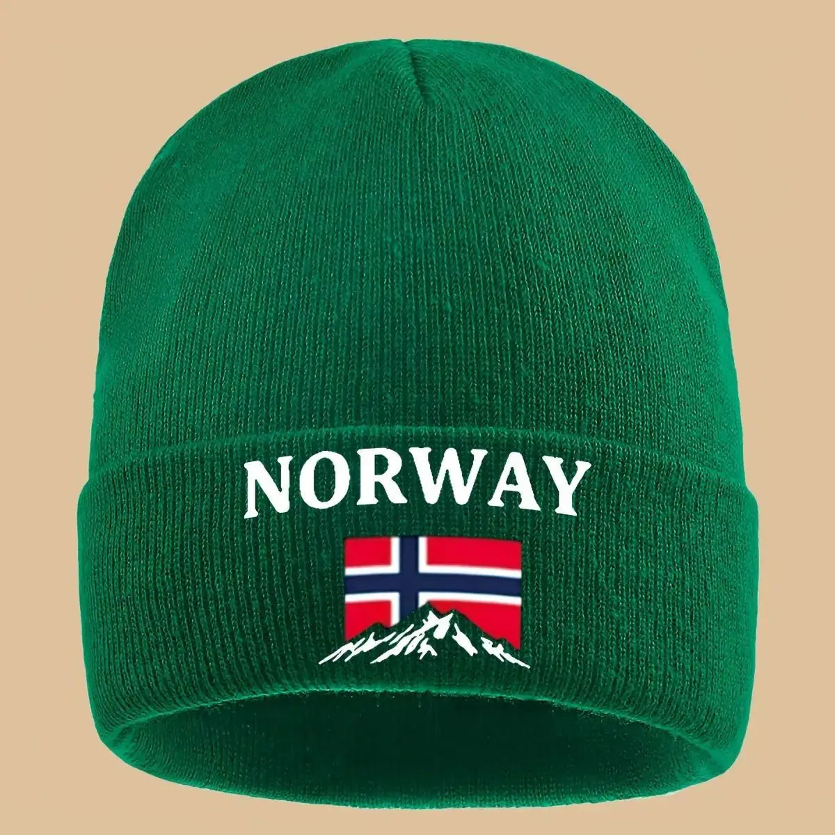Lined Knit Beanie With Norway Embroidery Vintage Trucker Hat For Youth Couples