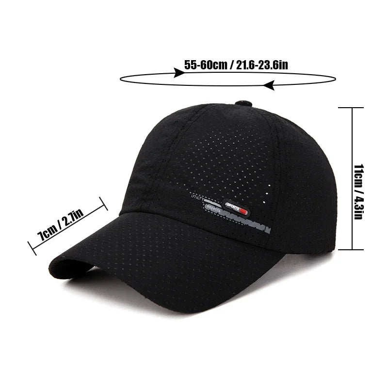Summer Breathable Perforated Quick-Drying Hat For Men
