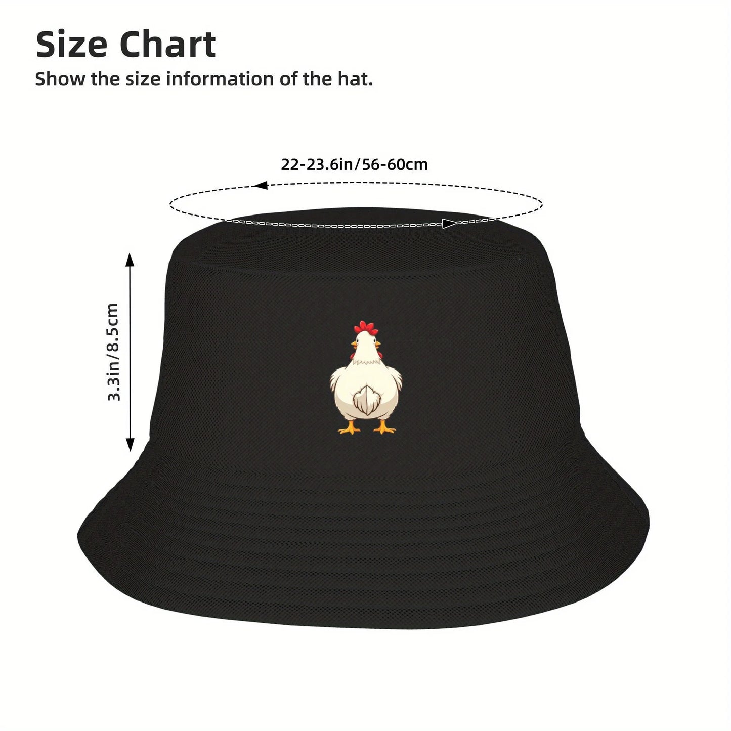Rooster Print Fisherman Hat is Comfortable and Versatile for Both Men and Women
