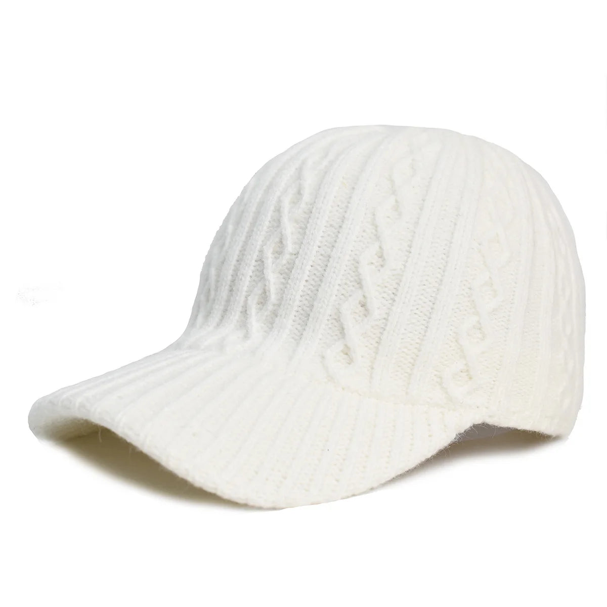 Autumn and Winter Knitted Wool Baseball Cap Korean Style Warm Solid Color Plain Duckbill Cap Versatile Fashionable
