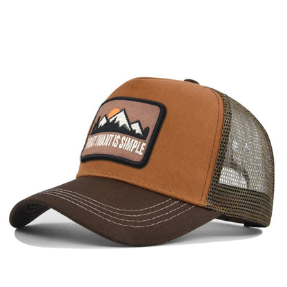 Brand Letter Mesh Breathable Hat Women Men Embroidery Baseball Cap