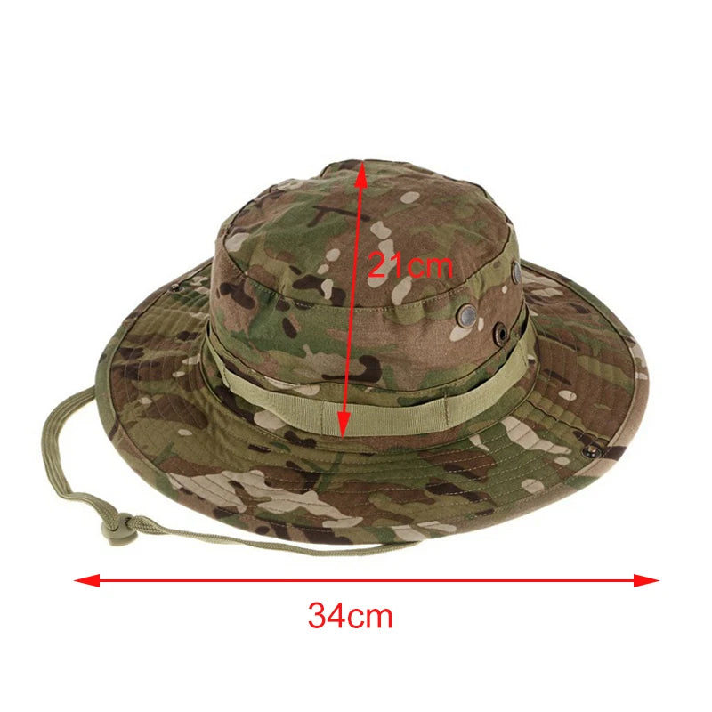 Camouflage Tactical Boonie Hats Camping Climbing Bucket Sniper Hat Men