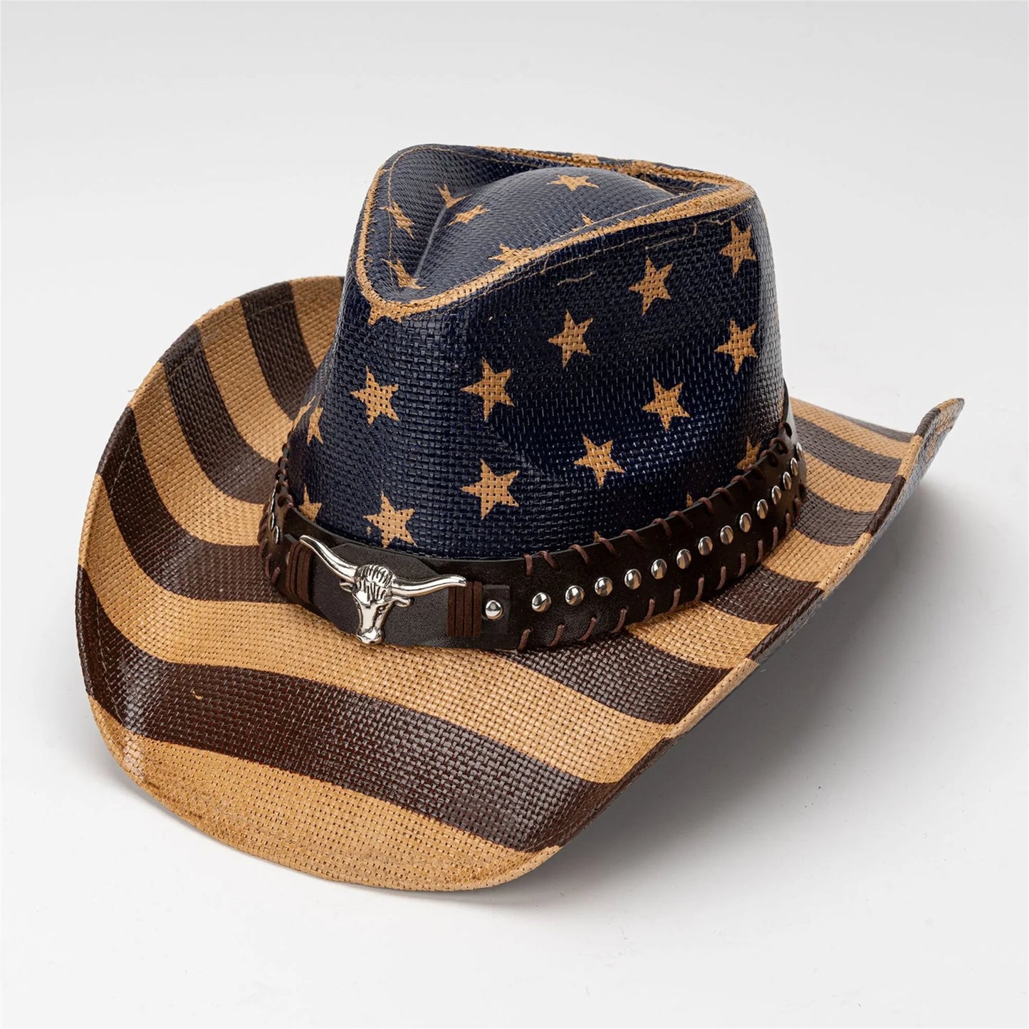 American Flag Cowboy Hat For Women Men Patriotic Western Cap