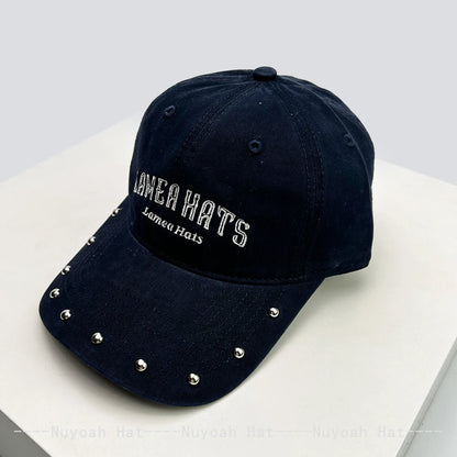 American Retro Rivet Embroidered Letters Baseball Hats