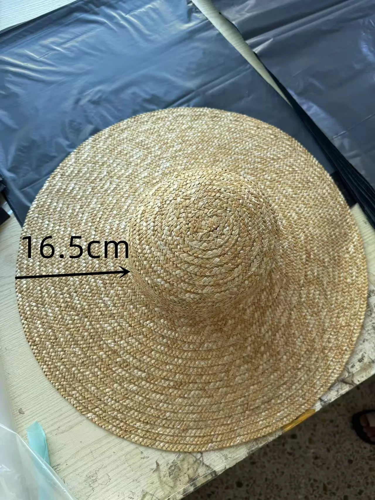 Straw Square Ribbon Straw Hat Beach Travel Sun Protection Flat Hat
