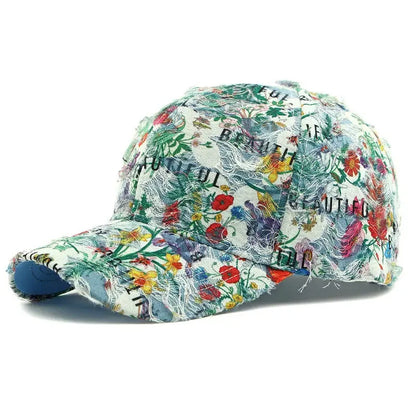 Spring And Summer Polyester Print Casquette Baseball Cap