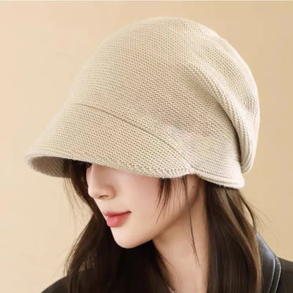Winter Knitted Slouchy Beanie With Ear Flaps Thermal Duckbill Cap