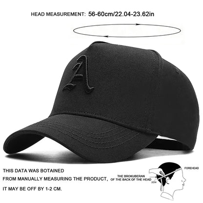Unisex A Letter Embroidery Baseball Caps Spring and Autumn Outdoor Adjustable Casual Hats Sunscreen Hat