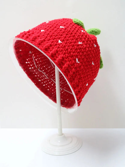 Crocheted And Hollowed-Out Ruffled Cute Knitted Hat