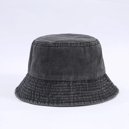 Retro Washed Denim Fisherman Hat Versatile Sunshade Basin Hat Plain Face Small Hat