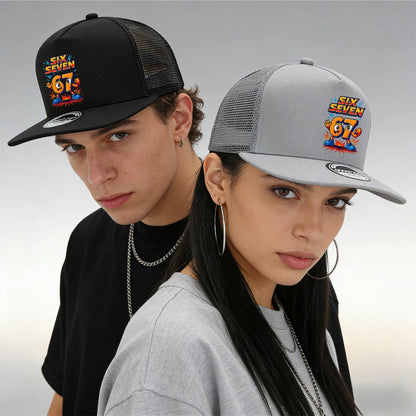 1/2PC Flat Brim Mesh Snapback Hat