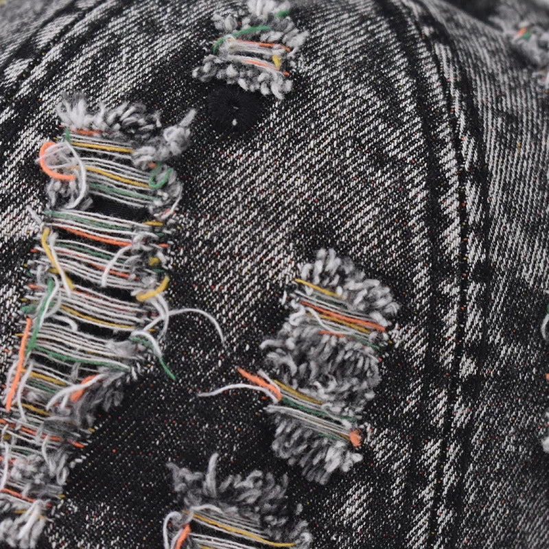 Spring Autumn Wash Denim Cap Hip Hop Fitted Cap