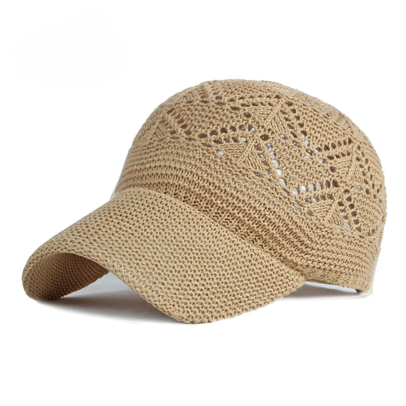 New Hollow Mesh Woman Baseball Cap Knitted Hats