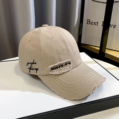 Celebrity Fashion Embroidery Hole Sunscreen Baseball Cap Women