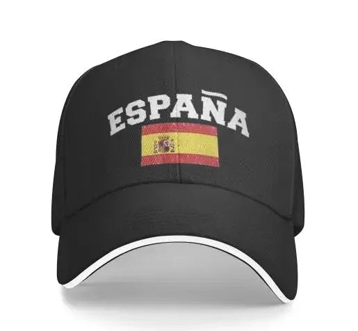 Espana Flag of Spain Spanish Denim Hats for Mens Womens Baseball Caps