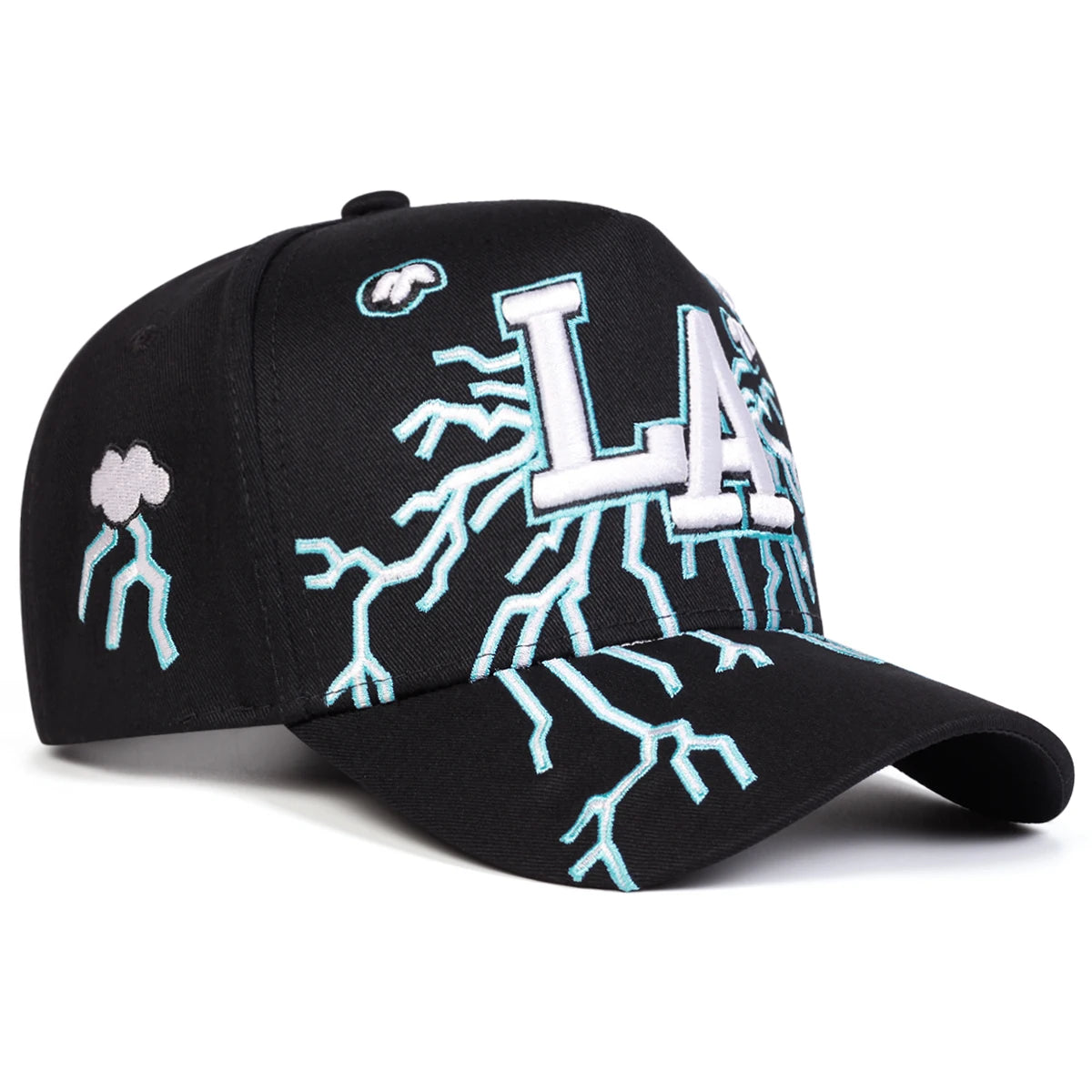 Unisex LA Embroidery Lightning Baseball Caps Spring Autumn