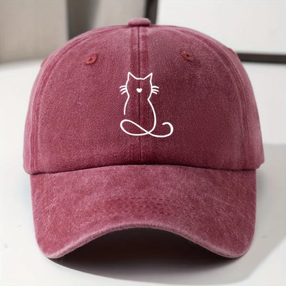 Cat Printed Baseball Cap Suitable For Outdoor Travel