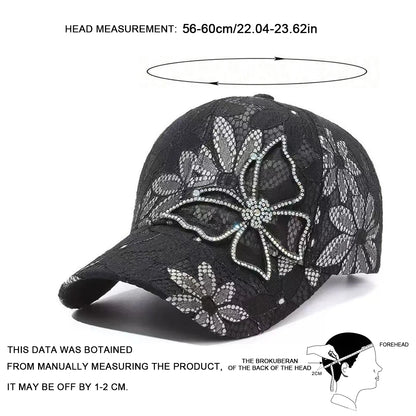 Unisex Lace Hot Diamond Butterfly Baseball Caps
