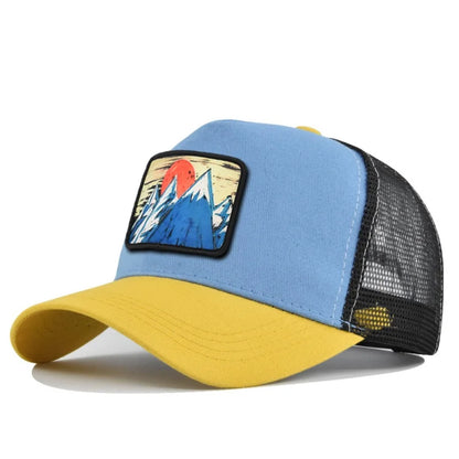 Letter Mesh Breathable Hat Women Men Embroidery Blocking Baseball Cap
