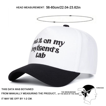 Unisex Boyfriend Letter Embroidery Baseball Caps Spring and Autumn