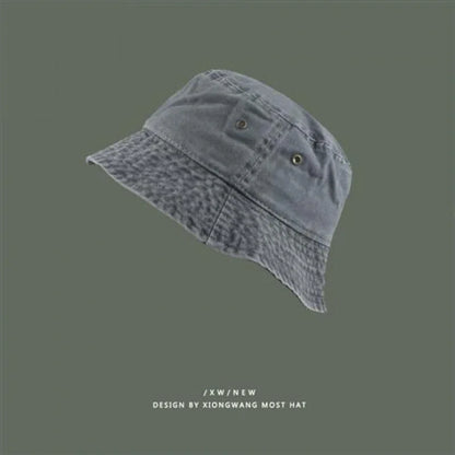 Fashion Women Men Washed Denim Solid Vintage Bucket Hats