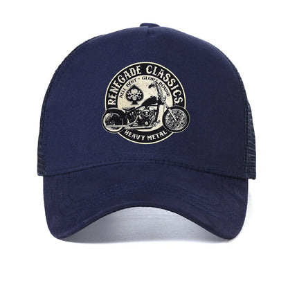 Men Vintage Glory Bounds Motorcycle USA Heavy Metal Baseball Cap Men