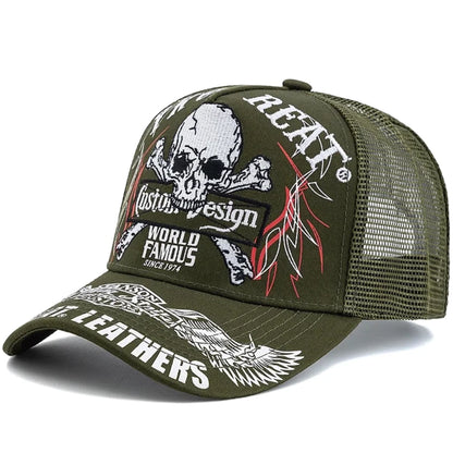 Unisex Punk Style Cap Skull Embroidery Baseball Hat