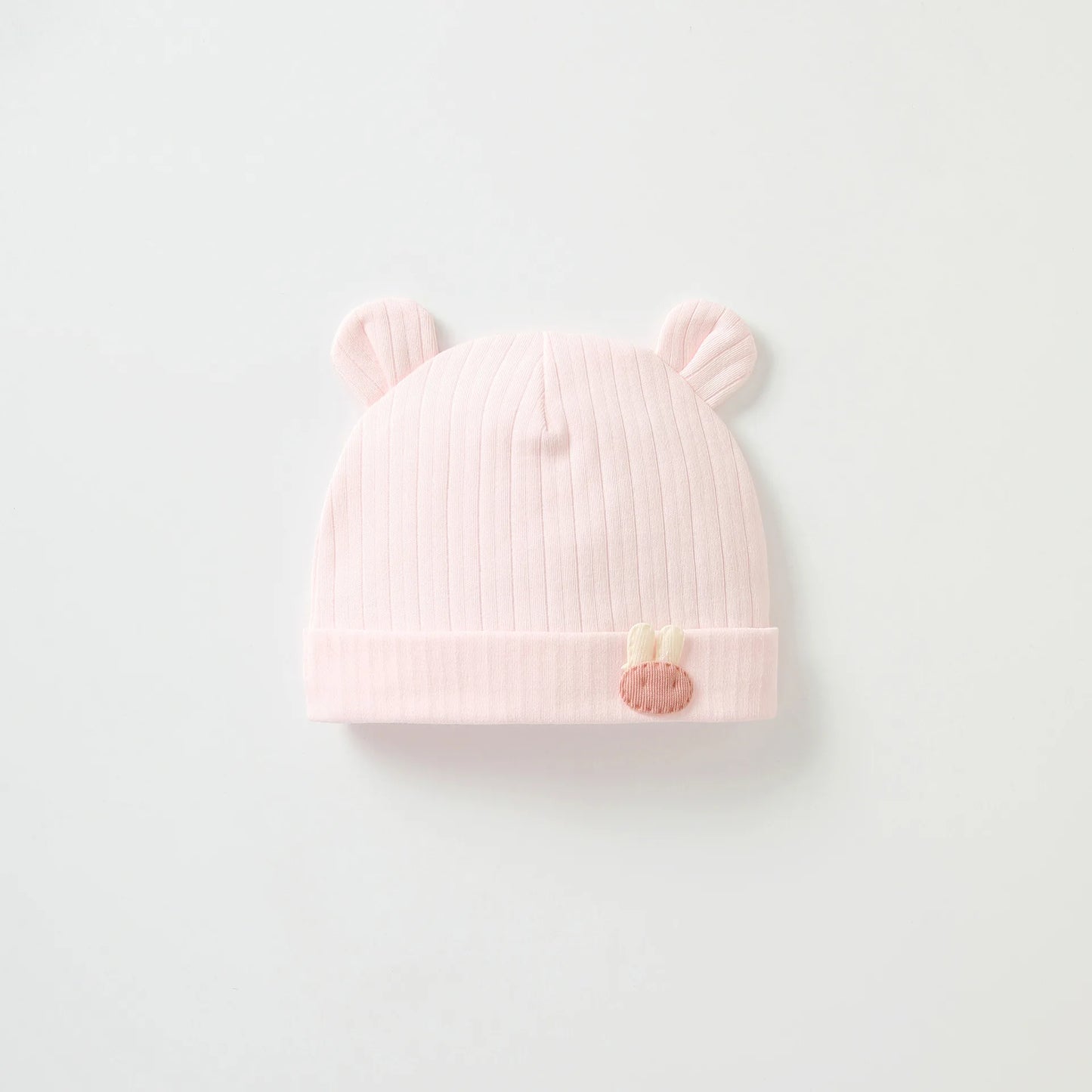 Soft Infant Beanies Caps Baby Hat Cartoon Bear Boneless Muslin Hat Newborn 0-3M