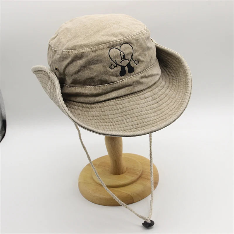 Cotton Embroidered Bad Bunny Fisherman Hat