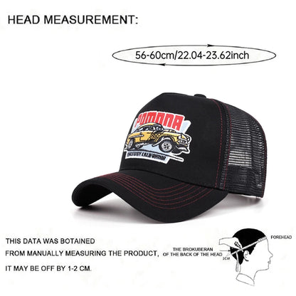 Personalized Creative Mesh Hat Pomnna Car Embroidery Baseball Hat