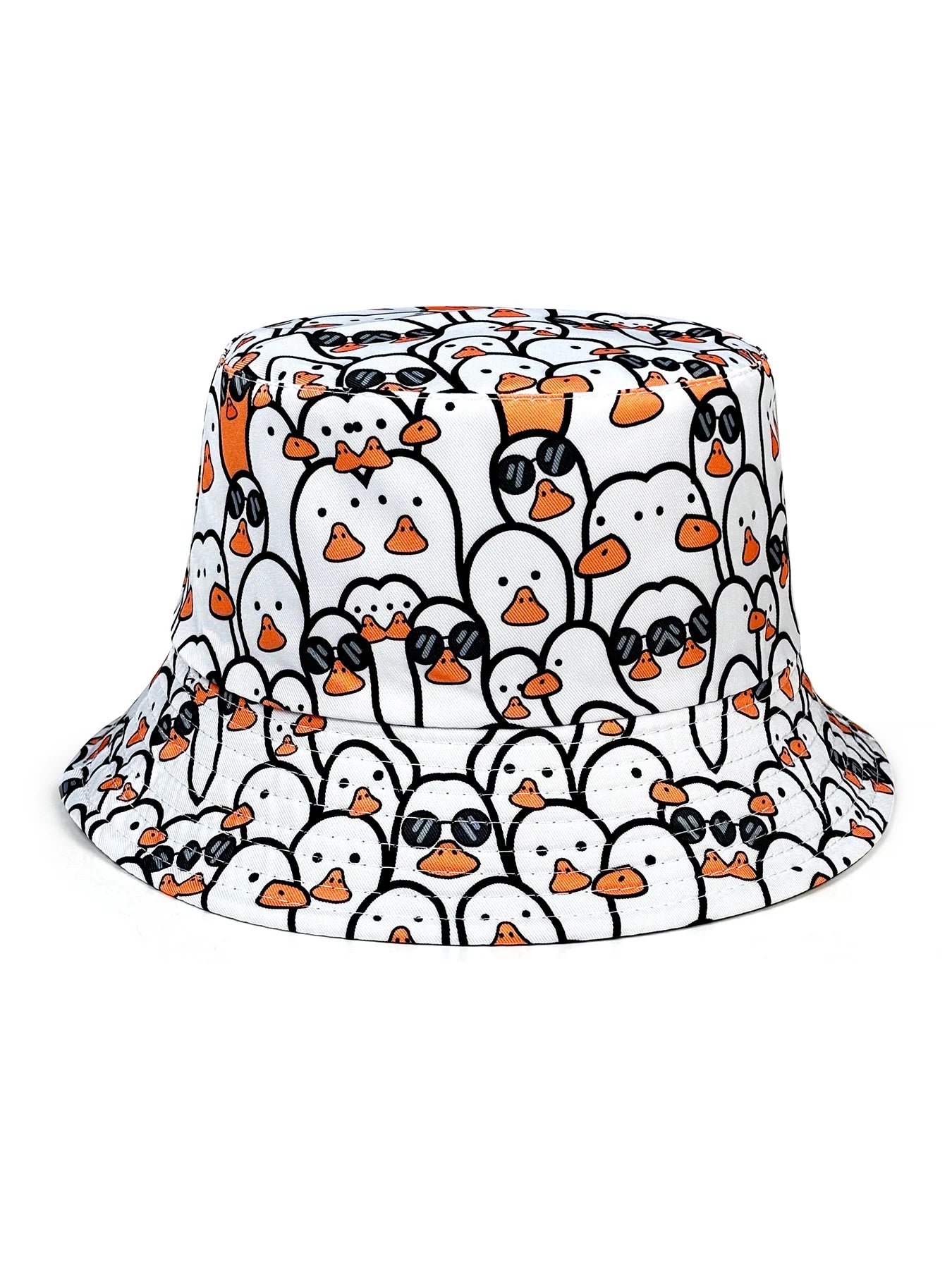 Fashionable Little White Goose Bucket Hat Suitable for Outdoor Activities, Multifunctional Fisherman Hat Suitable for Both Men and Women