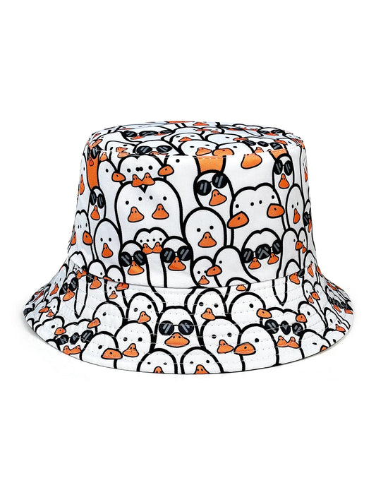 Fashionable Little White Goose Bucket Hat Suitable for Outdoor Activities, Multifunctional Fisherman Hat Suitable for Both Men and Women