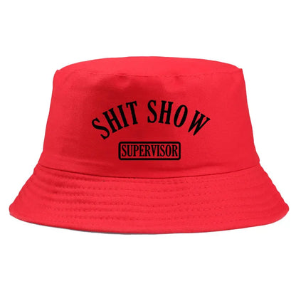 Shit Show Print Reversible Bucket Hat Funny Sarcastic Summer Fisherman