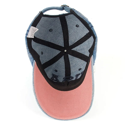 USA Flag Embroidery Caps For Men Women Retro Denim Baseball Cap