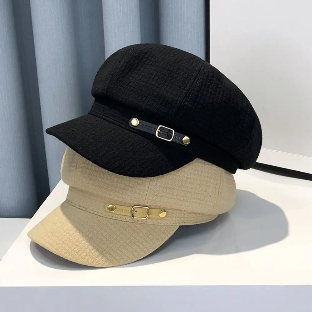 New Octagonal Newsboy Hat Retro Fashion Designer Visors Cap