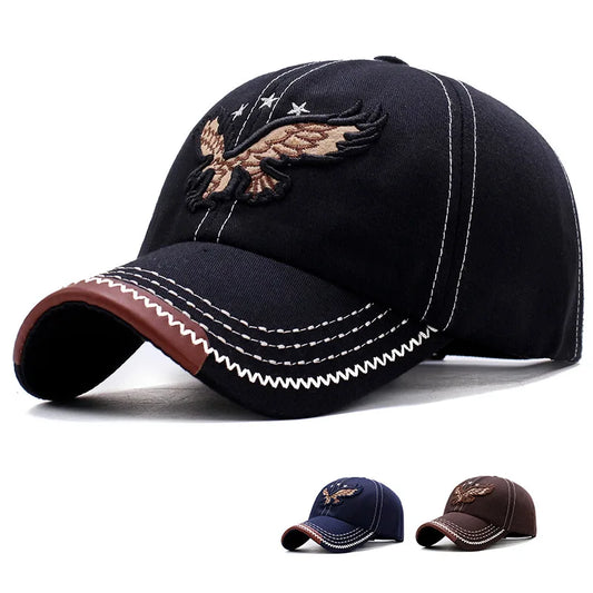 Hats Men And Women Four-Season Shade Baseball Cap Eagle Embroidery Korean Version