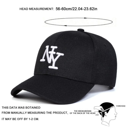 Men's NY Embroidered Baseball Cap Adjustable Outdoor Casual Cap